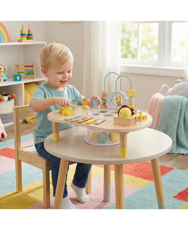 Hongge 7-in-1 Wooden Activity Table, Ages 12 Months+