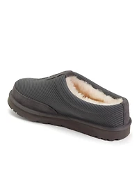 Dearfoams Men's Fireside by Grafton Sport Knit Water Repellent Twill Clog Slippers