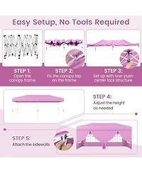 Gouun Pop Up Canopy Tent with One-Hand Center Lock and 6 Sidewalls