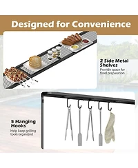 Gouun Outdoor Grill Gazebo Bbq Canopy with Metal Frame and Shelves