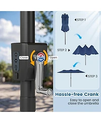 Gouun Double-Sided Patio Umbrella with Color-Changing Solar Led Lights