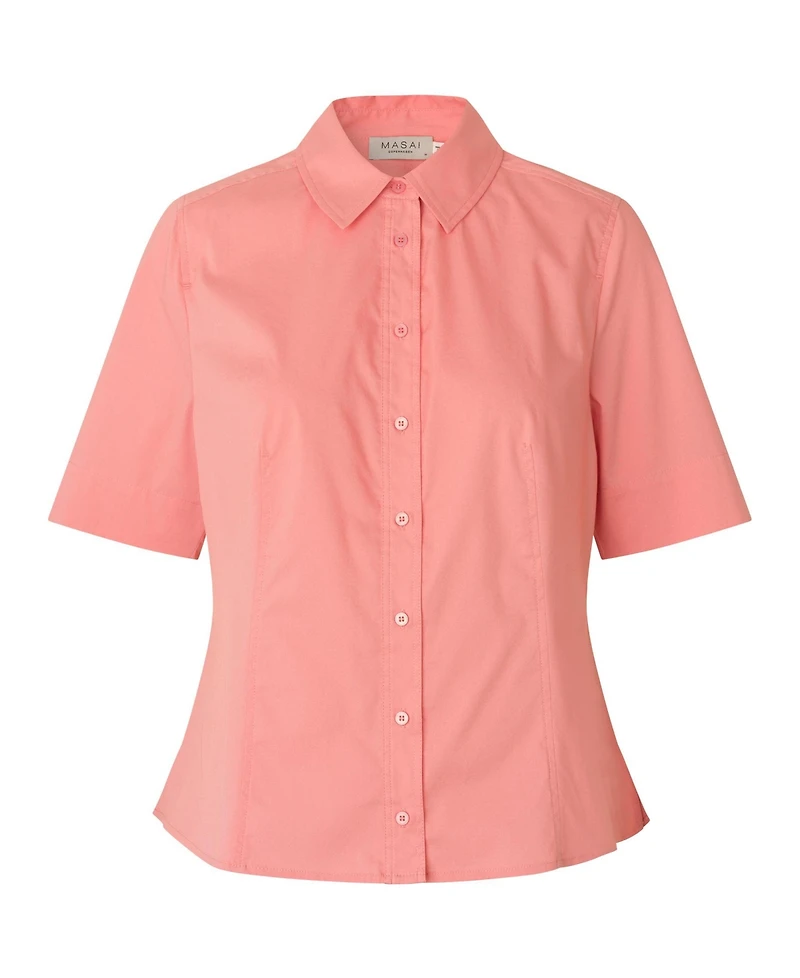 Masai Copenhagen Women's Maiven Boxy Button-Up Short-Sleeve Cotton-Blend Shirt