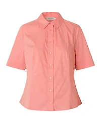 Masai Copenhagen Women's Maiven Boxy Button-Up Short-Sleeve Cotton-Blend Shirt