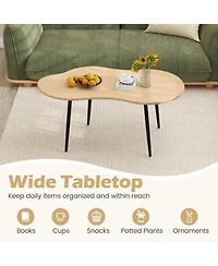 Sugift 39.5 in Cloud Shape Center Table with Metal Frame