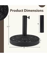 Gouun 26.5 Lb Heavy-duty Round Umbrella Stand with Iris Pattern and Adjustable Knob