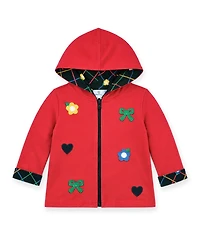Florence Eiseman Baby Girl (12M-24M) Reversible Jacket With Hearts, Flowers, Bows