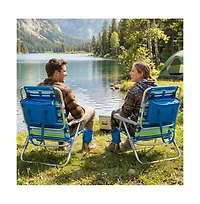 Hongge 2-Pack Folding Beach Chair with 7-Position Backrest