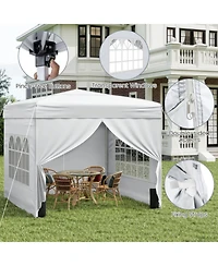 Gouun 10 x 10 Feet Commercial Pop Up Canopy Tent with 4 Sidewalls and Cpai-84