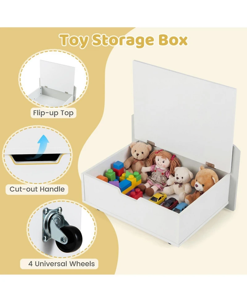 Sugift Scalloped Kids Bookshelf and Toy Storage Organizer for Playroom