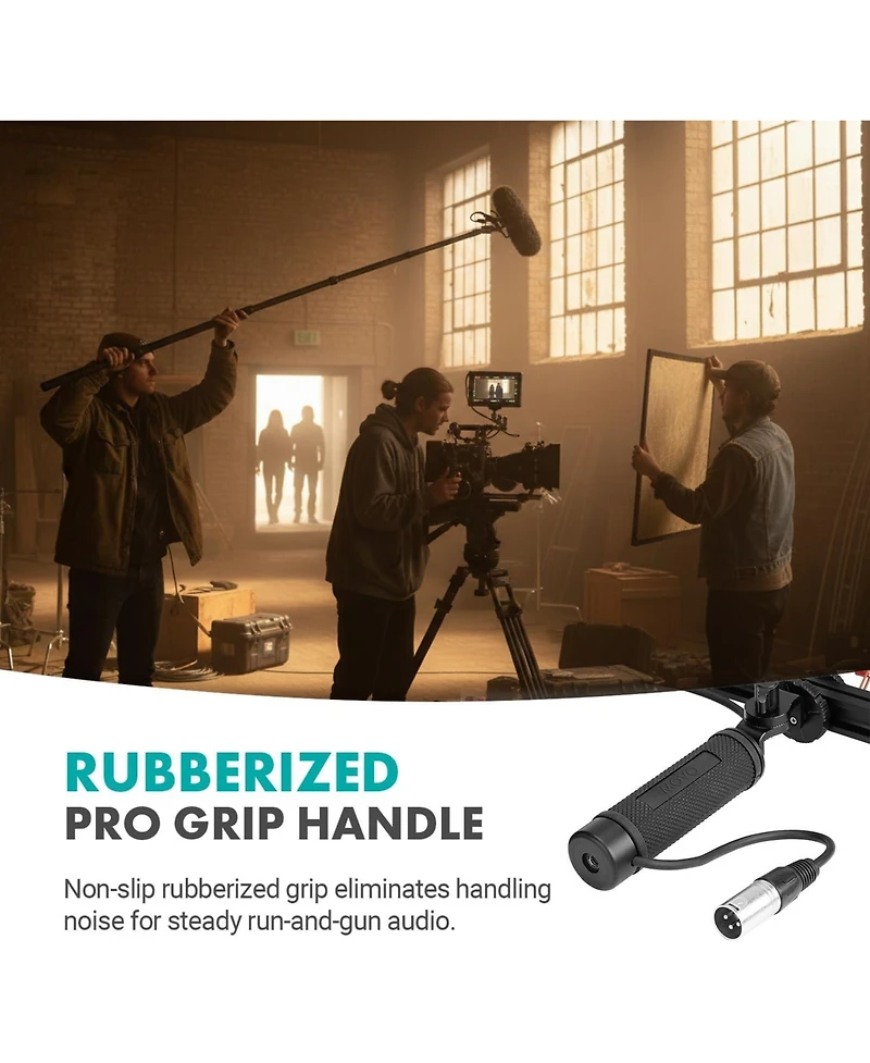 Movo BYPB25+BYPVM1000 9.8-Foot Shock-Mount Boom Pole and Blimp Windscreen Kit for Shotgun Microphones