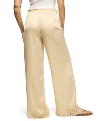 Lucky Brand Women's Pull-On Wide-Leg Lace Trim Pant