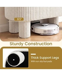Sugift 42 in Corduroy Upholstered Storage Ottoman Bench Foot Stool