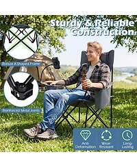 Hongge 2-in-1 Reclining Camping Chair Featuring Detachable Footrest