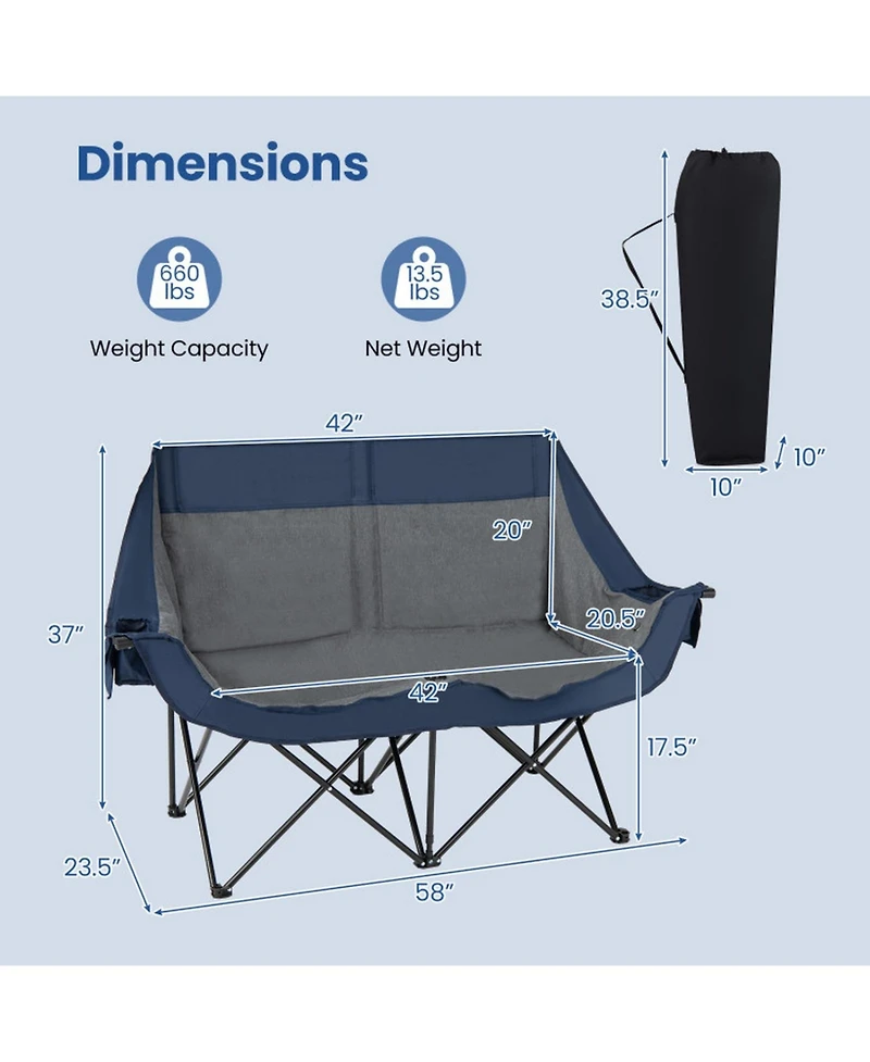 Hongge Heated Two-Person Camping Chair for Cold Weather Tailgating