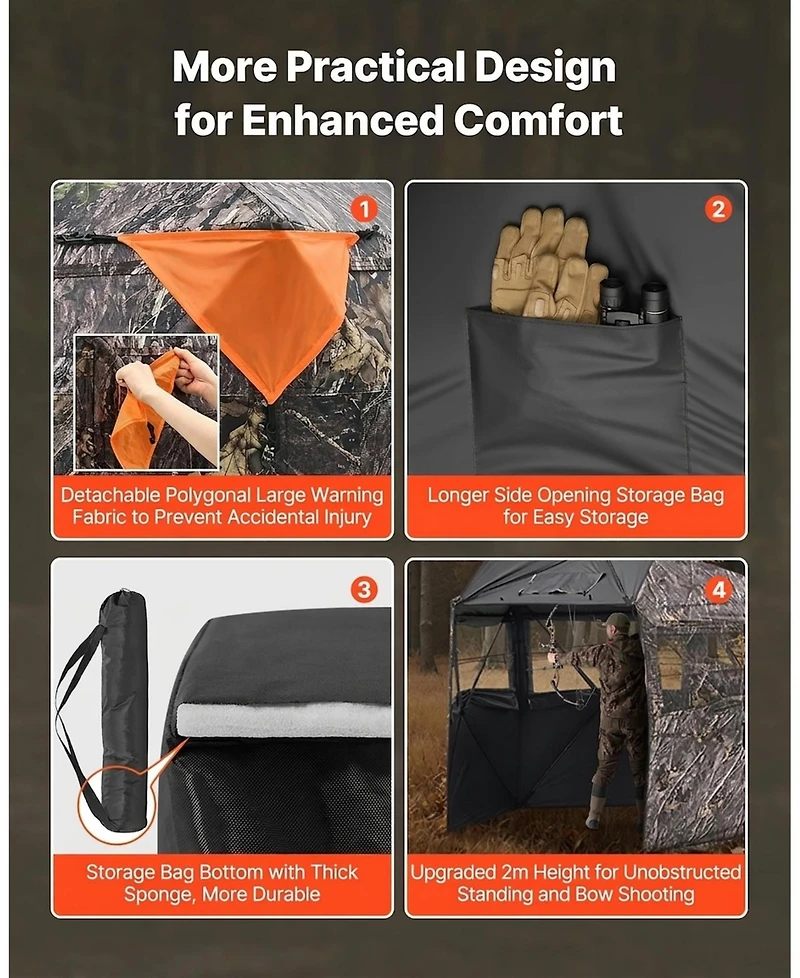 Portable 6 to 7 Person Camouflage Ground Hunting Blind Shelter