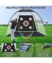 Aofar Golf Net Practice Mat Hitting Aid Driving Chipping Swing Target 10x7feet