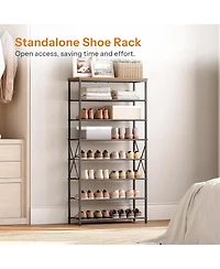 Slickblue Freestanding 8-Tier Metal Shoe Rack Organizer for Entryway Bedroom Closet Storage