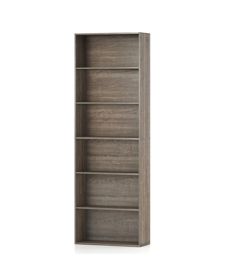 Sugift 6-Tier Bookcase with 6 Open Shelves and Anti-Toppling Kits