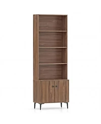 Sugift Bookshelf With Doors and 2 Anti-Tipping Kits for Home Office