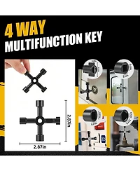 Xdovet Water Meter Key T-Handle Shut Off Tool Curb Valve 4-Way