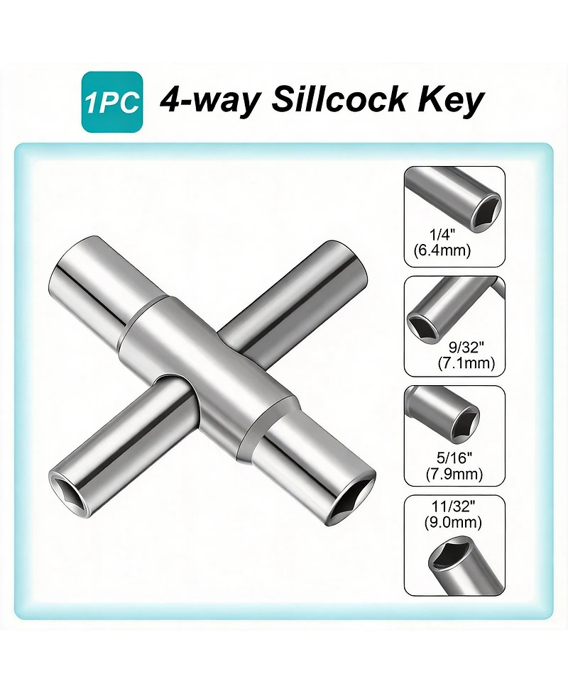Xdovet Utility Key Kit Water Wrench Sillcock Radiator Meter Faucet Lock