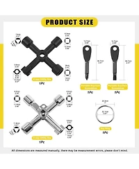 Xdovet Plumber Key Tool Set Cross Triangle Spanner Faucet Socket Radiator Meter Box