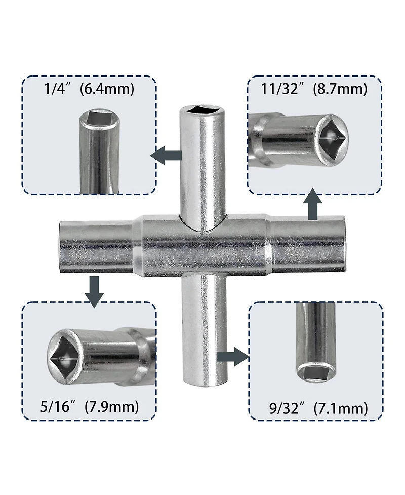 Xdovet 4 Way Sillcock Key Wrench Set Water Utility