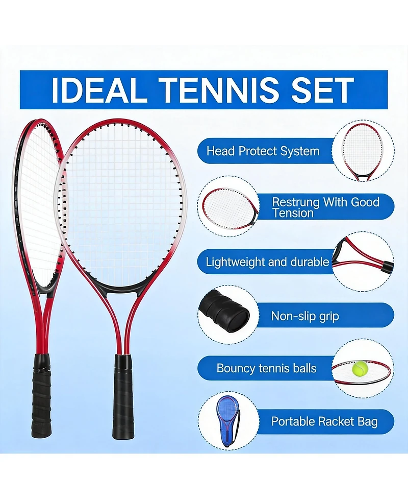 Aofar 4 Pack Tennis Rackets 21 Inch Lightweight Beginner Set