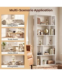 Sugift 5-Tier Modern Bookshelf with Open Back and 2 Anti-Tipping Kits