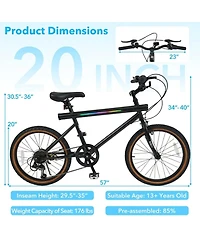 Hongge 20-Inch Led Commuter Bike with Wireless Stereo Speakers
