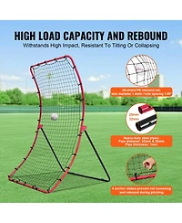 Hongge Adjustable-Angle Baseball PitchBack Rebounder Net 4 x 5.5 ft