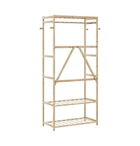 vidaXL Clothes Rack with Shelves 31.5"x15.7"x68.9" Bamboo