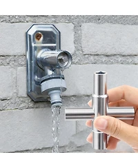 Xdovet 3 Pack 4 Way Sillcock Key Universal Hose Bib Wrench