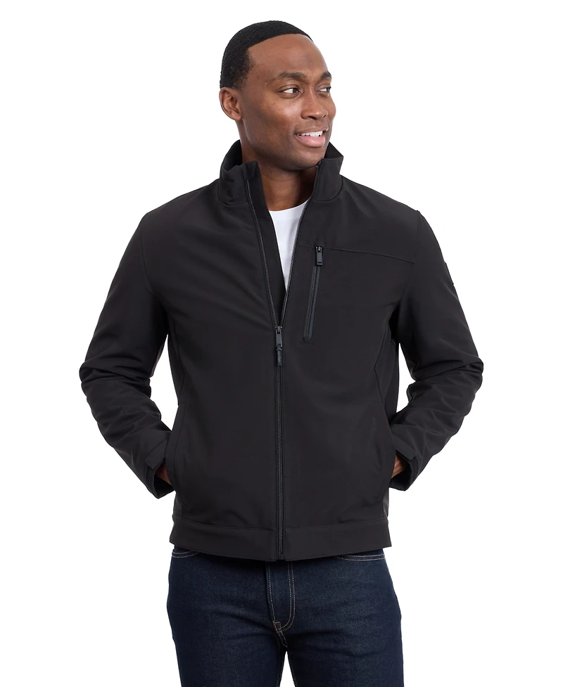 Calvin Klein Men's Sherpa Lined Softshell Stand Collar Jacket