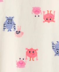 Carters Baby Girls' Monster 2-Way Zip Dream Plush Snug-Fit Footed Pajama