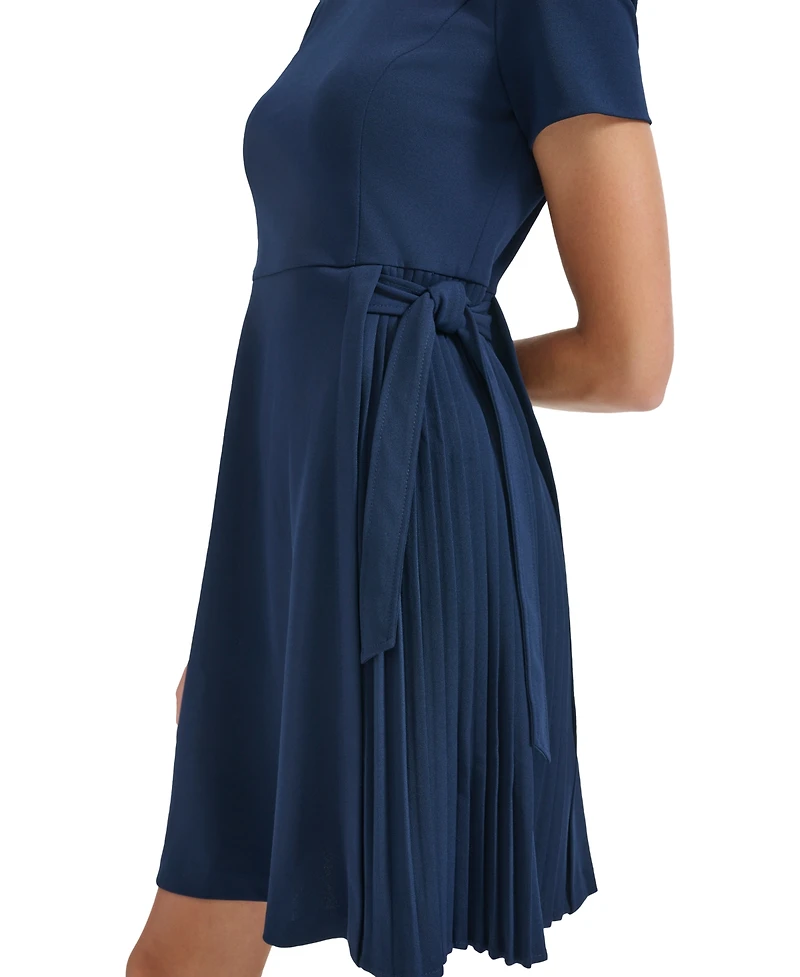 Calvin Klein Women's Short-Sleeve Crewneck Fit & Flare Dress