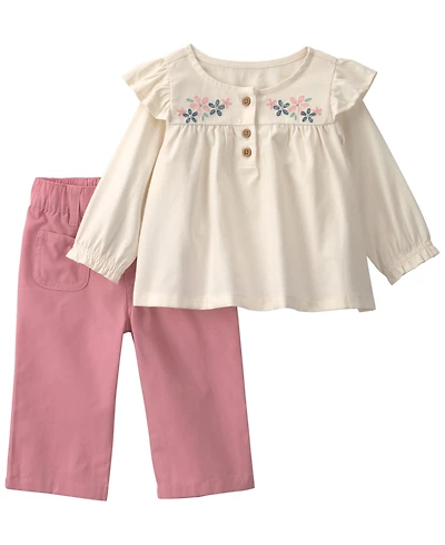 Carter's Baby Girls' Floral Long-Sleeve Top and Pants, 2-Piece Set