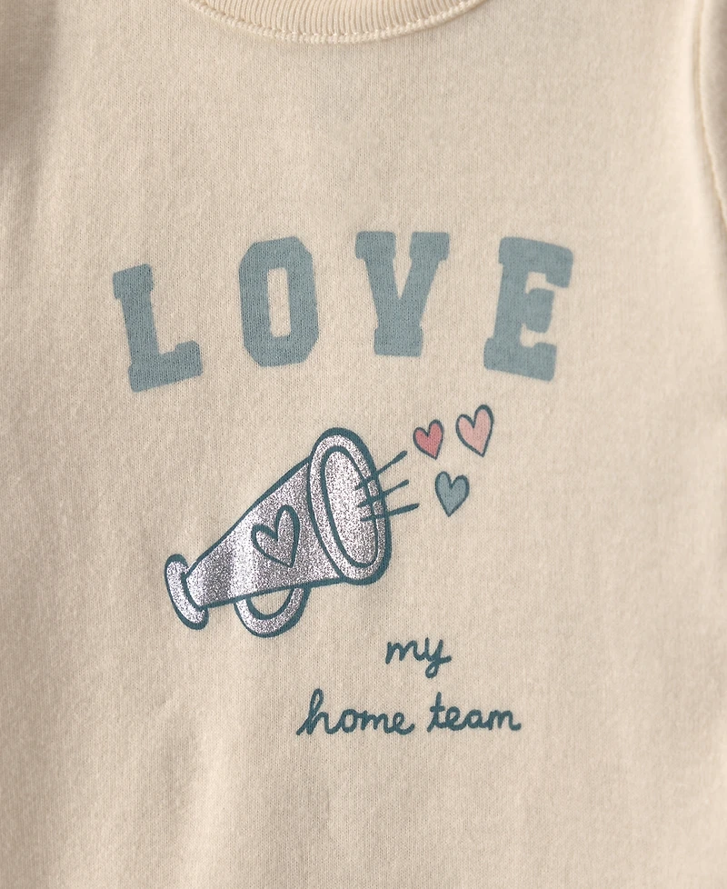 Carter's Baby Girls' Love My Home Team Graphic Long-Sleeve Bodysuit and Tulle Pants, 2-Piece Set