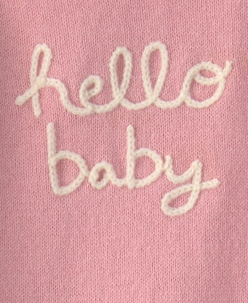 Carters Baby Girls' 'Hello Baby' Long-Sleeve Top and Pants, 2-Piece Set