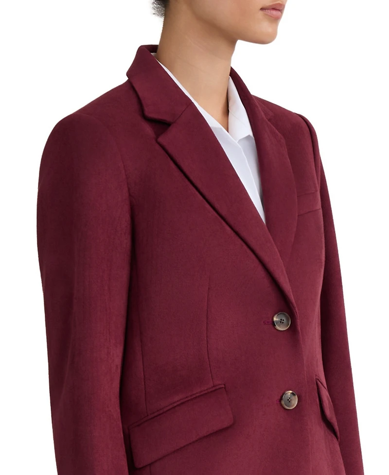 Jones New York Women's Suede Notch-Collar Two-Button Jacket