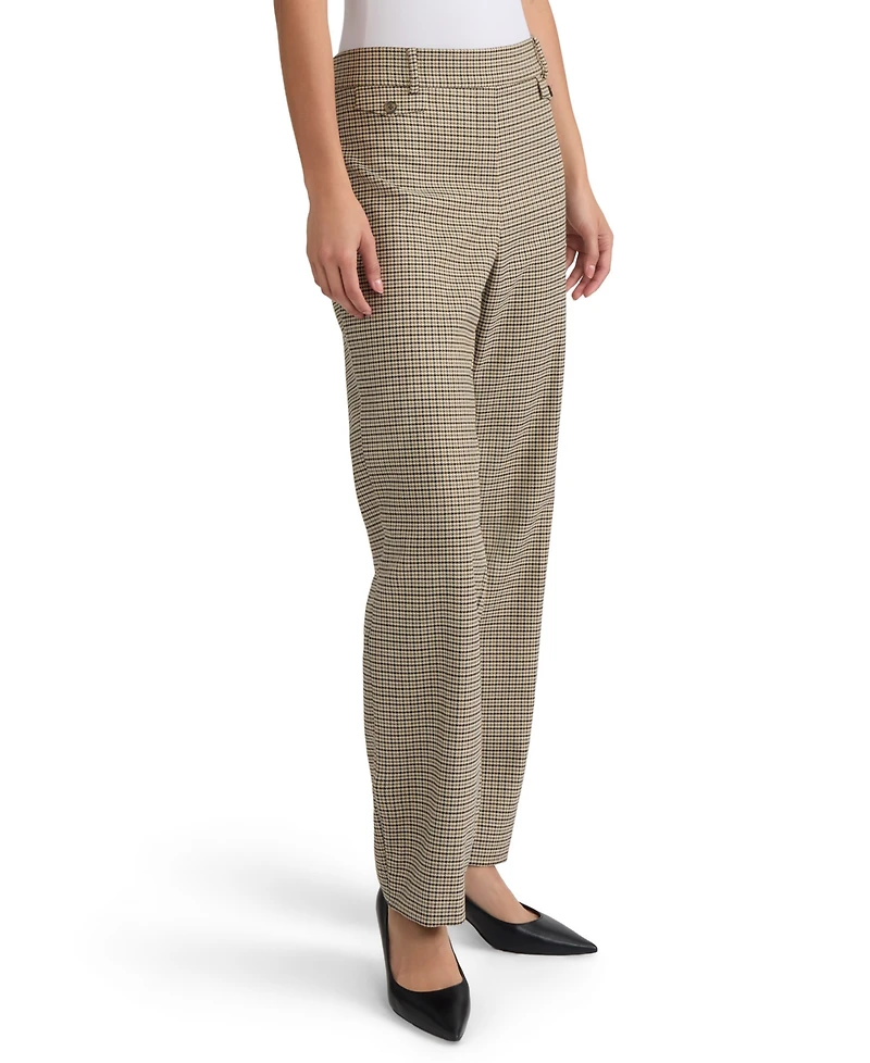 Jones New York Women's Pull-On Houndstooth Mid-Rise Trousers
