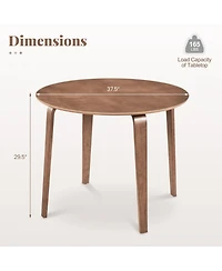 Sugift 37.5in Round Dining Table with Rubber Wood Legs for Small Spaces