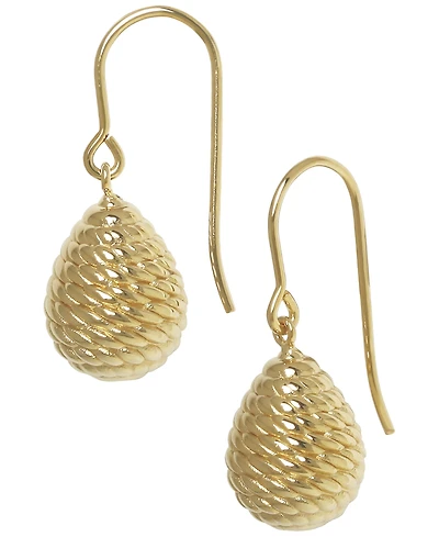 Macy's Sculptured Spiral Rope Drop Earrings in 14k Yellow Gold