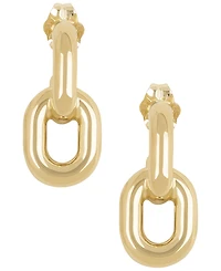 Macy's Sculptured Double Oval Chain Link Earrings in 14k Yellow Gold