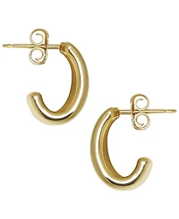 Macy's Sculptured Small J Hoop Earrings in 14k Yellow Gold