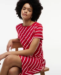 Tommy Hilfiger Women's Striped Boat Neck T-Shirt Dress