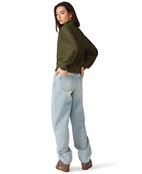 Steve Madden Women's Bray Crewneck Zip-Up Long-Sleeve Jacket
