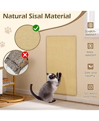 Sugift 2 Piece Cat Scratcher Mat Set Natural Sisal Pads