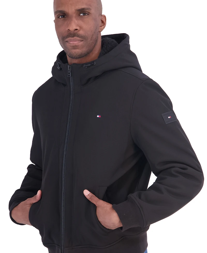 Tommy Hilfiger Men's Sherpa Lined Soft Shell Bomber Jacket