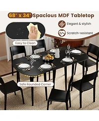 Sugift Extendable Oval Dining Table Set with 2 Half-Round Tables for 4-6 People